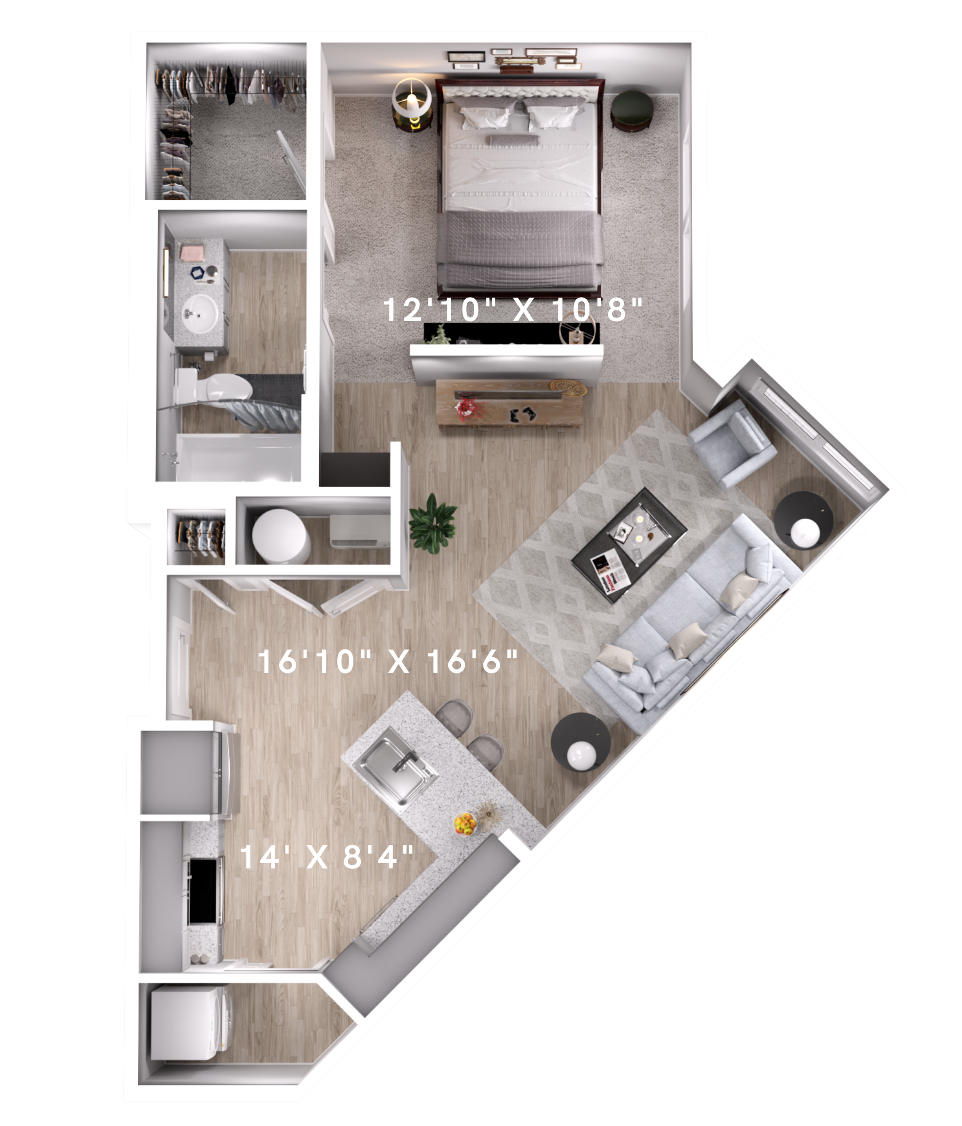 Studio (620 SF)